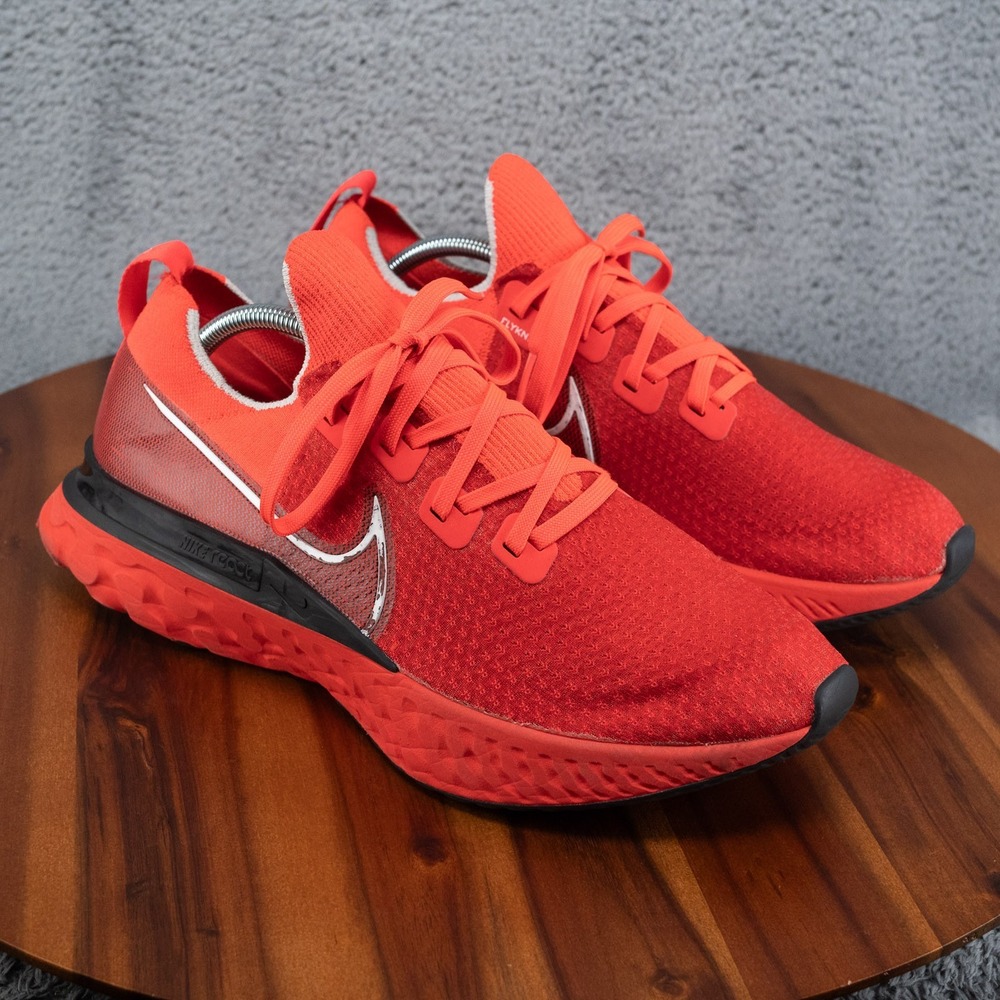 Nike React Infinity Run Flyknit Shoes Mens Sz 11.5 CD4371-600 Bright Crimson Red